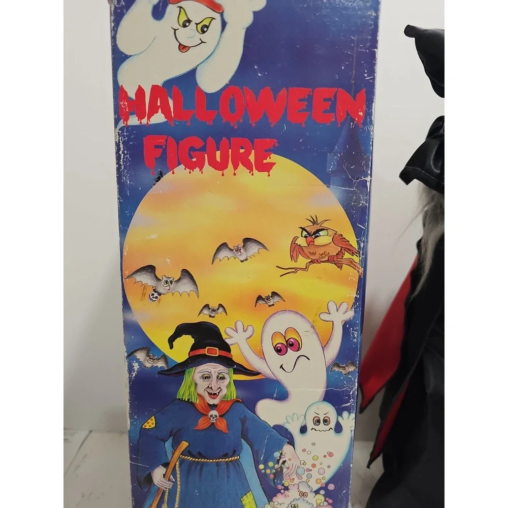 Vintage 1988 Funny Toys Halloween Animated Witch Lights Sound Motion With Box